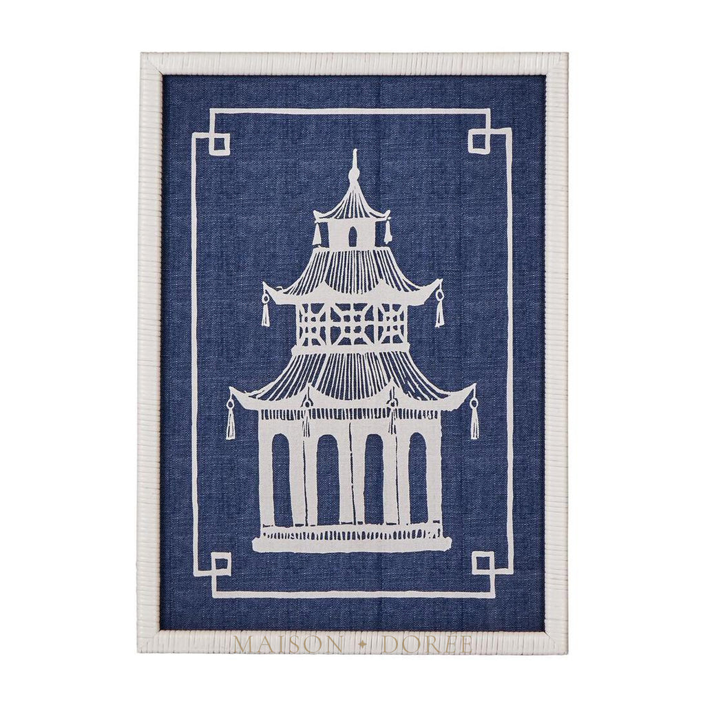 Pagoda Blue and White Wall Art A