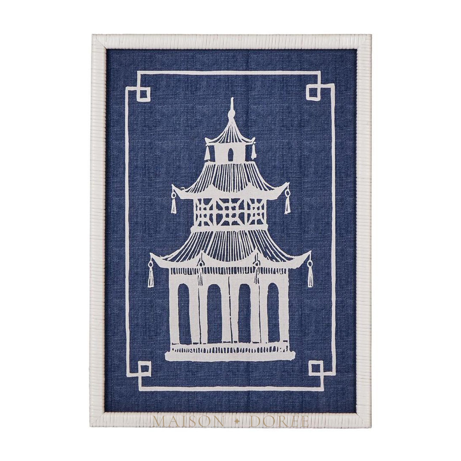 Pagoda Blue and White Wall Art A