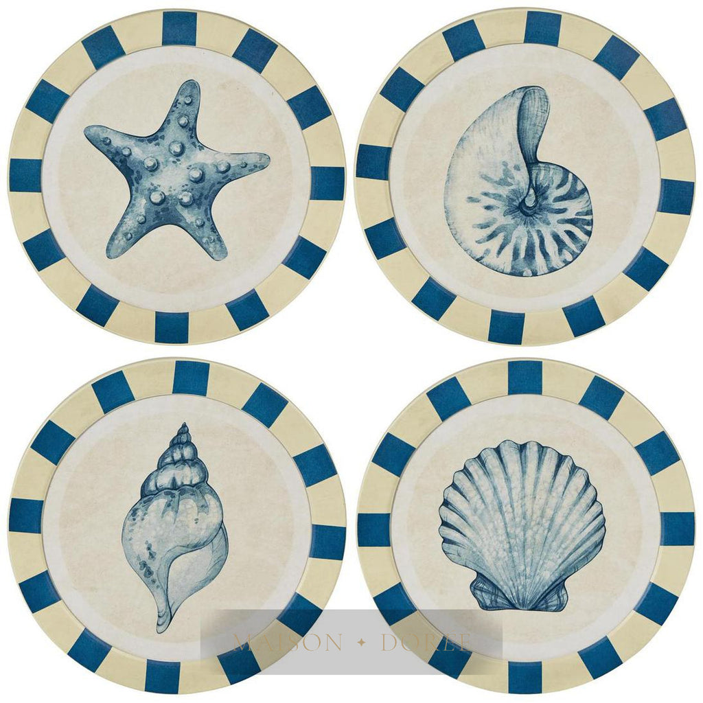 Seashells Round Wall Art Set of 4