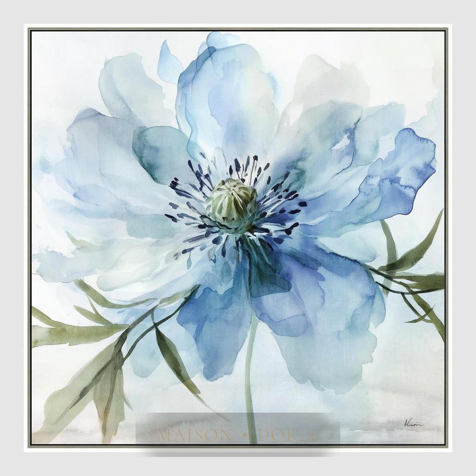 Azure Bloom A Wall Art 82.5 x 82.5cm