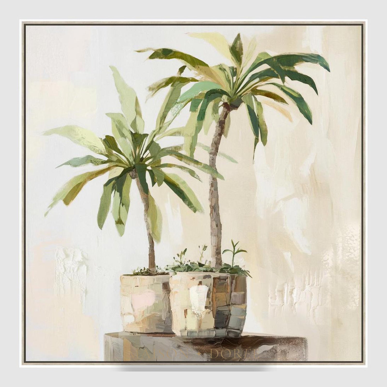 Sunlit Palms Wall Art 82.5 x 82.5cm