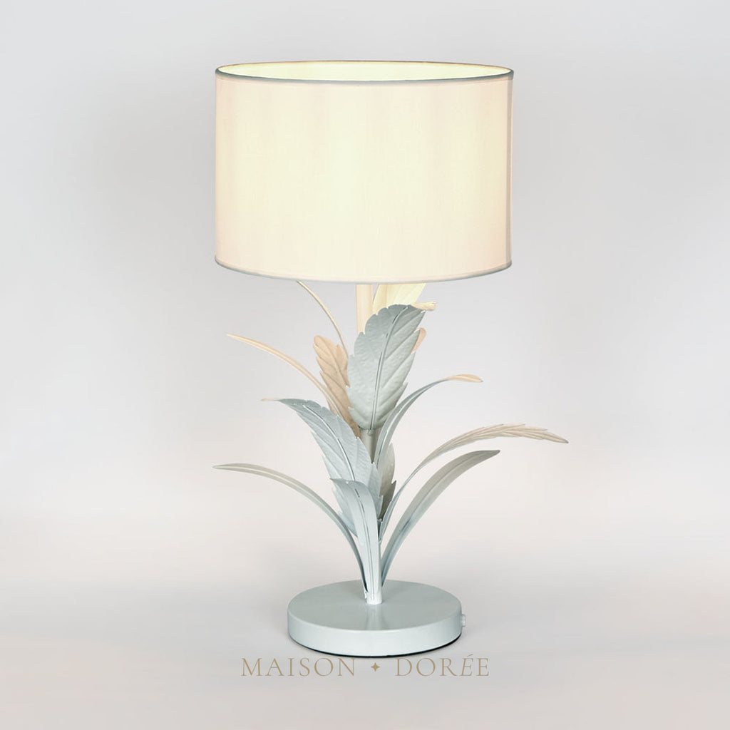 Palm Table Lamp White Base & Shade