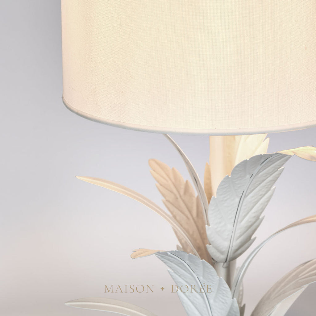 Palm Table Lamp White Base & Shade