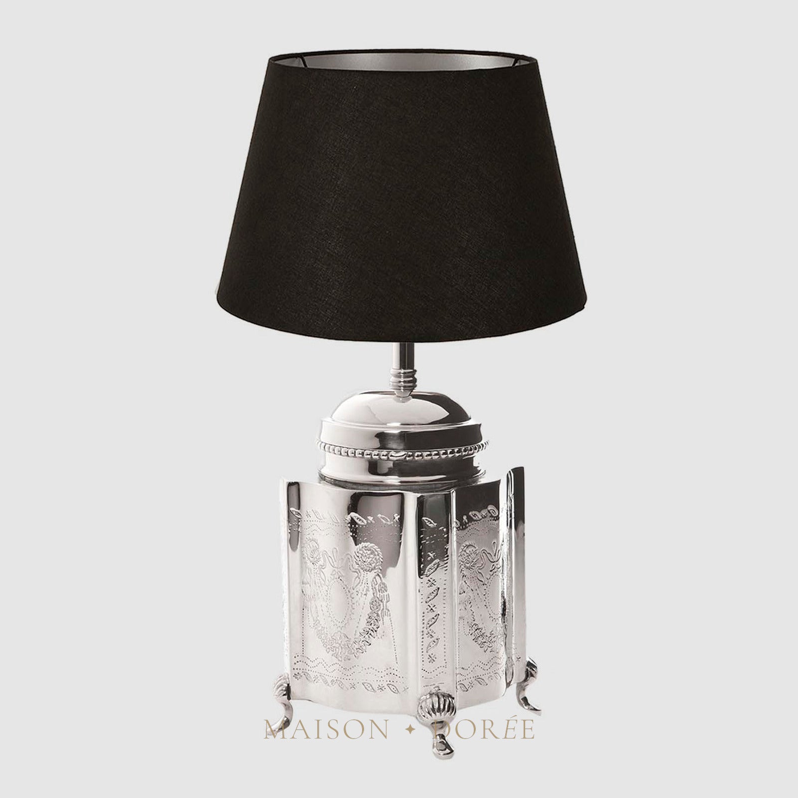 Kensington Table Lamp Base Large Shiny Nickel- Base Only