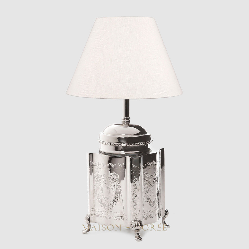 Kensington Table Lamp Base Large Shiny Nickel- Base Only