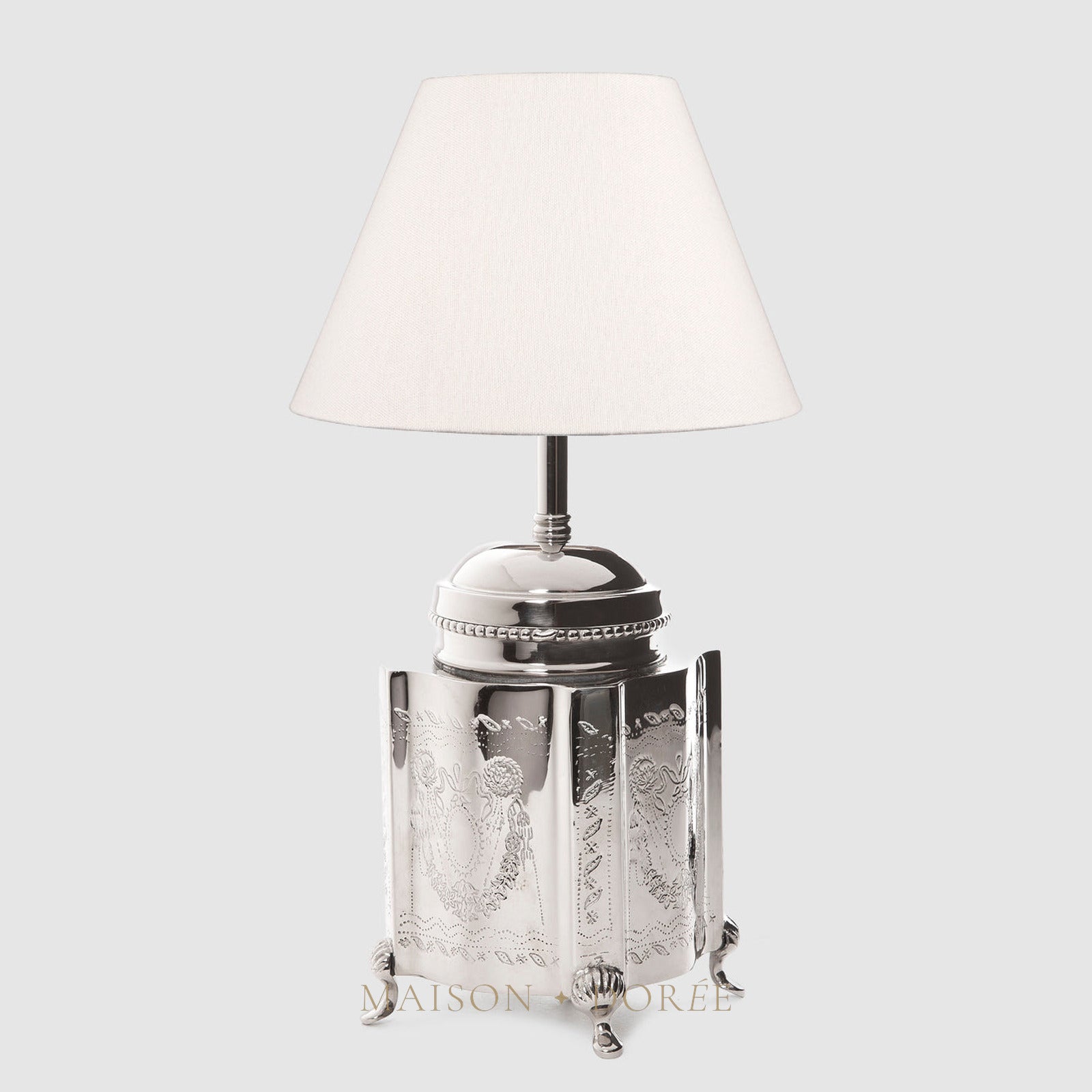 Kensington Table Lamp Base Large Shiny Nickel- Base Only