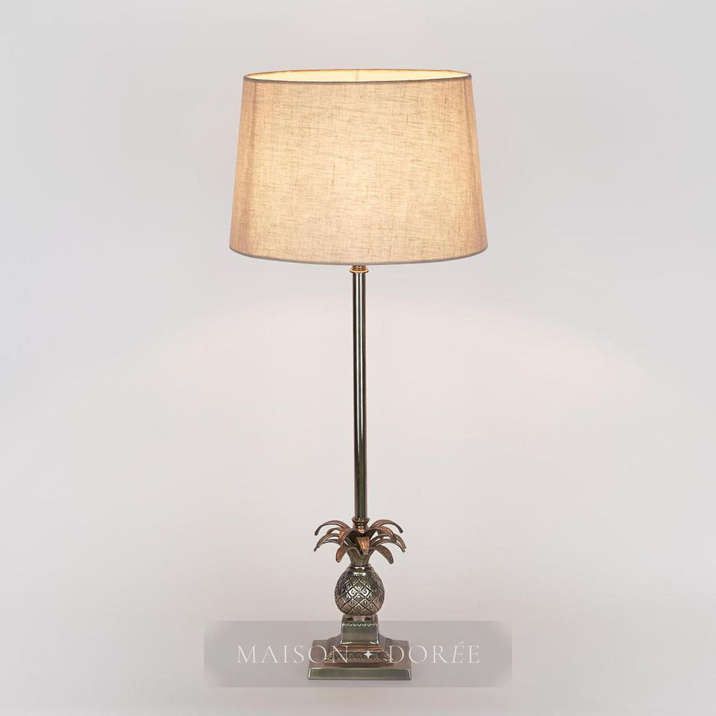 Caribbean Pineapple Table Lamp Base Antique Silver- Base Only