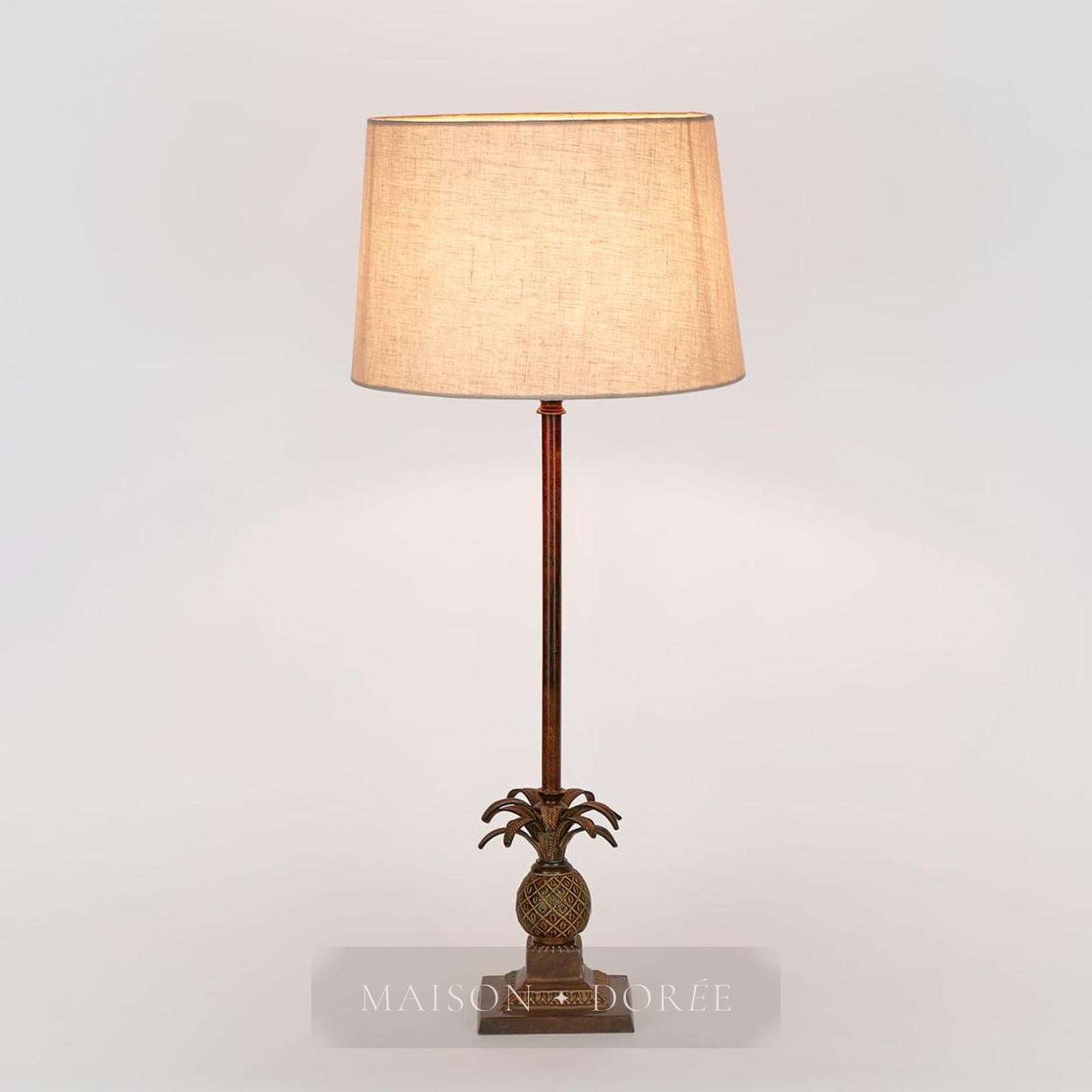 Caribbean Pineapple Table Lamp Base Brown- Base Only