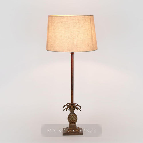 Caribbean Pineapple Table Lamp Base Brown- Base Only