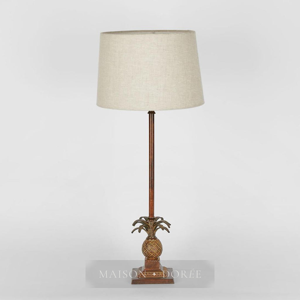 Caribbean Pineapple Table Lamp Base Brown- Base Only