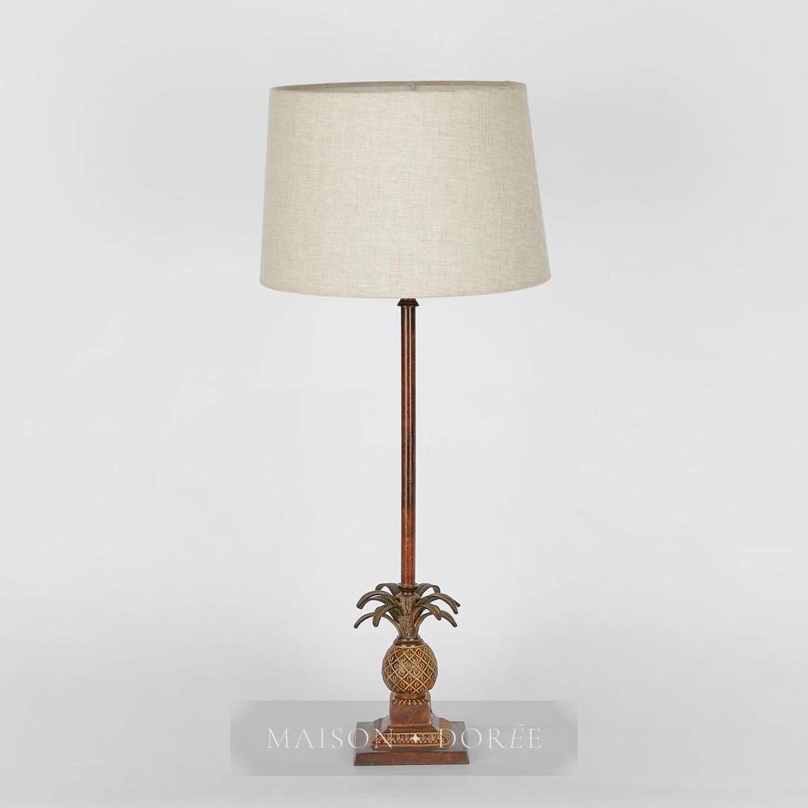 Caribbean Pineapple Table Lamp Base Brown- Base Only