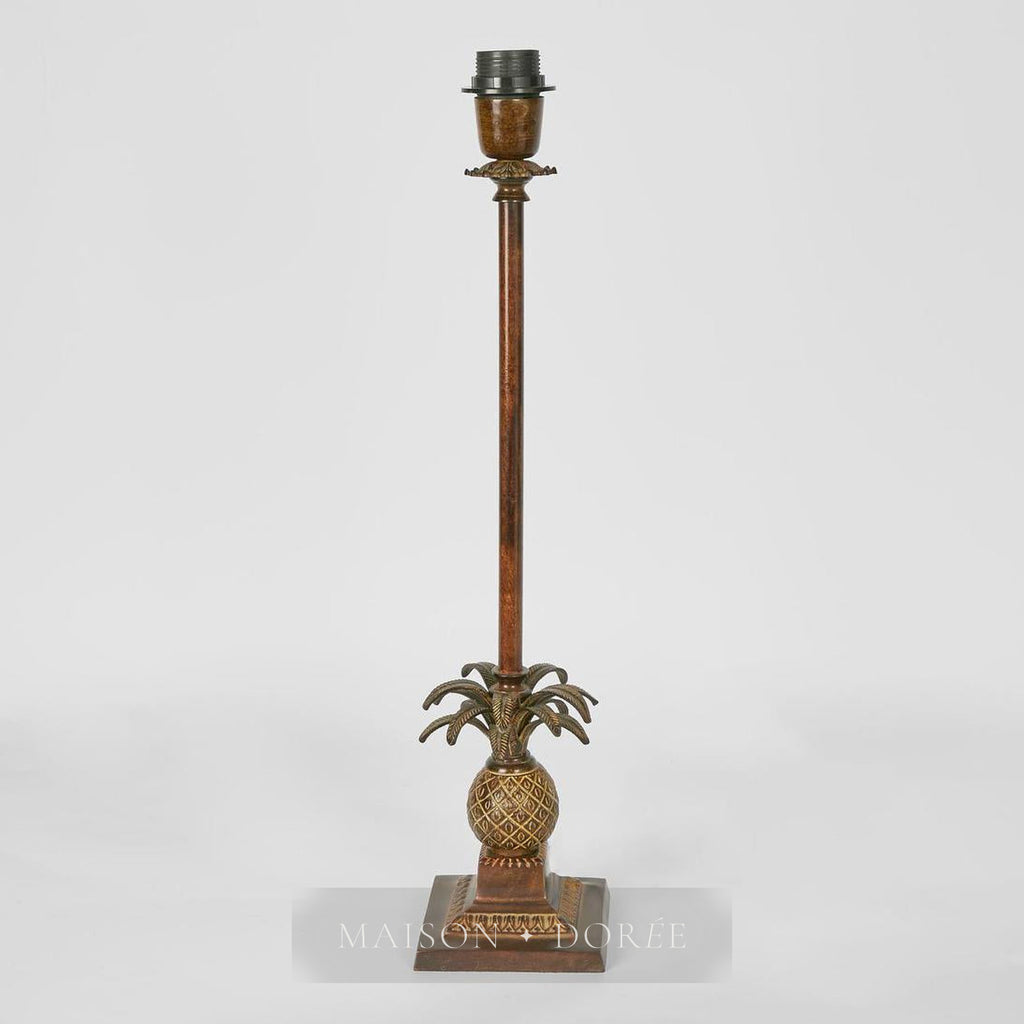 Caribbean Pineapple Table Lamp Base Brown- Base Only