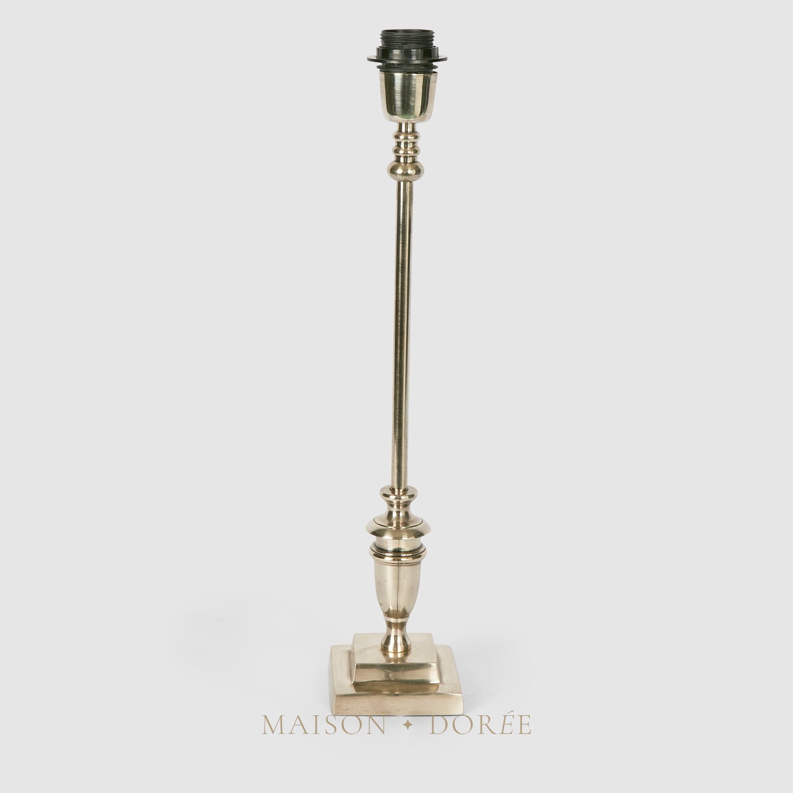 Lyon Candlestick Table Lamp Base Antique Silver- Base Only