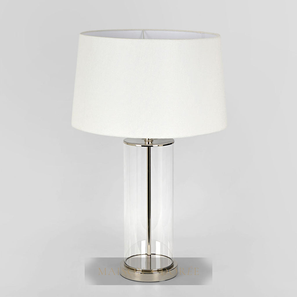 Iris Glass Table Lamp Base Polished Nickel- Base Only