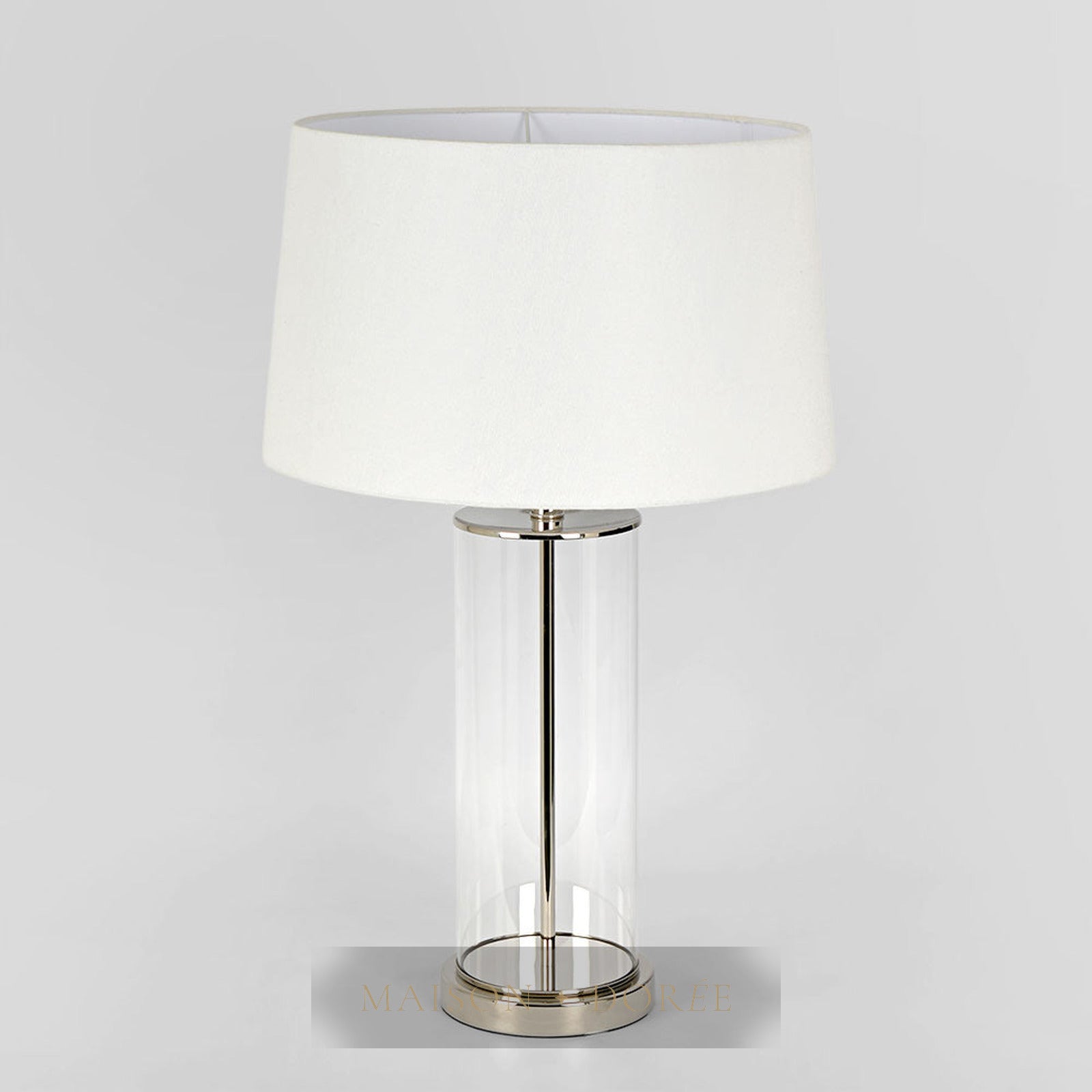 Iris Glass Table Lamp Base Polished Nickel- Base Only