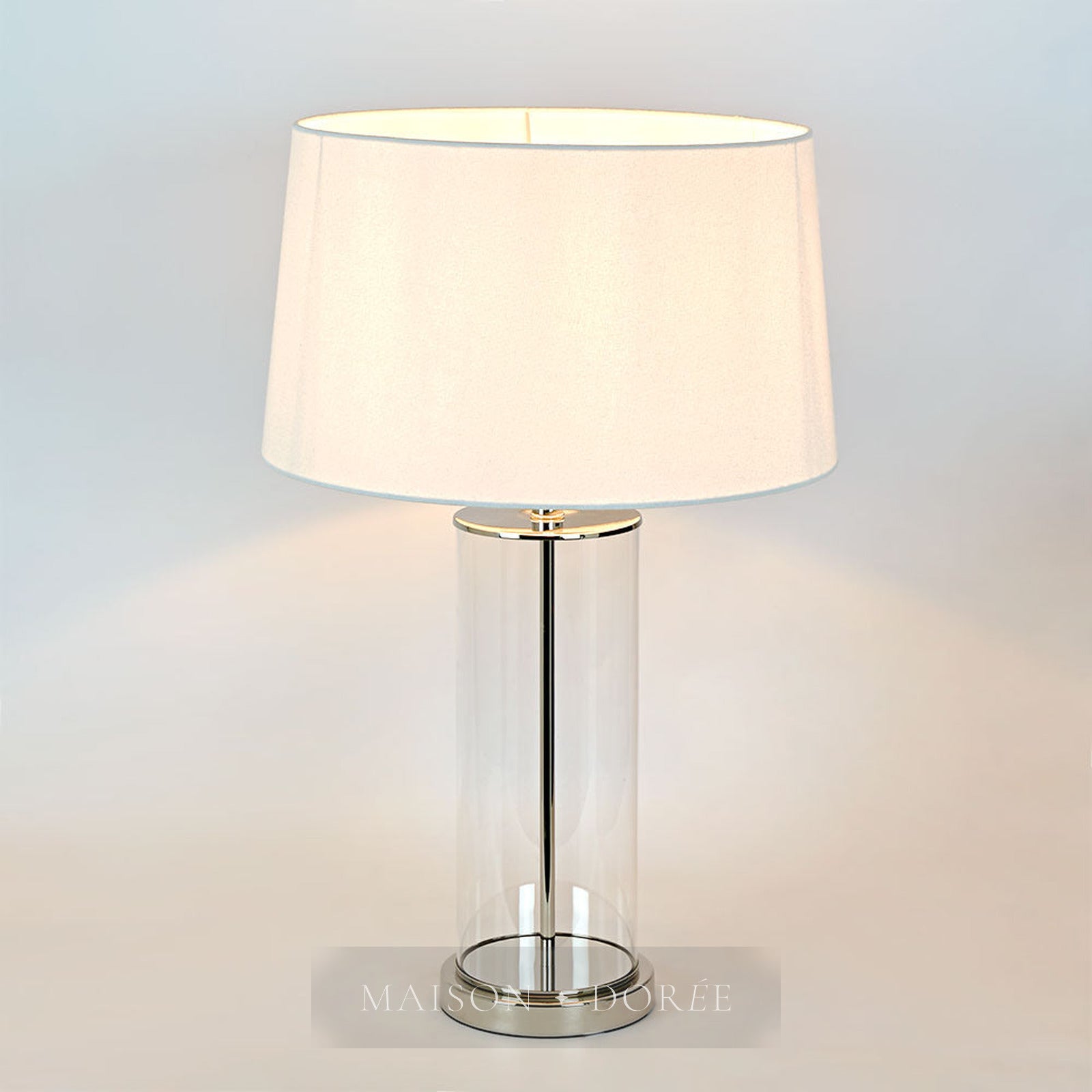 Iris Glass Table Lamp Base Polished Nickel- Base Only