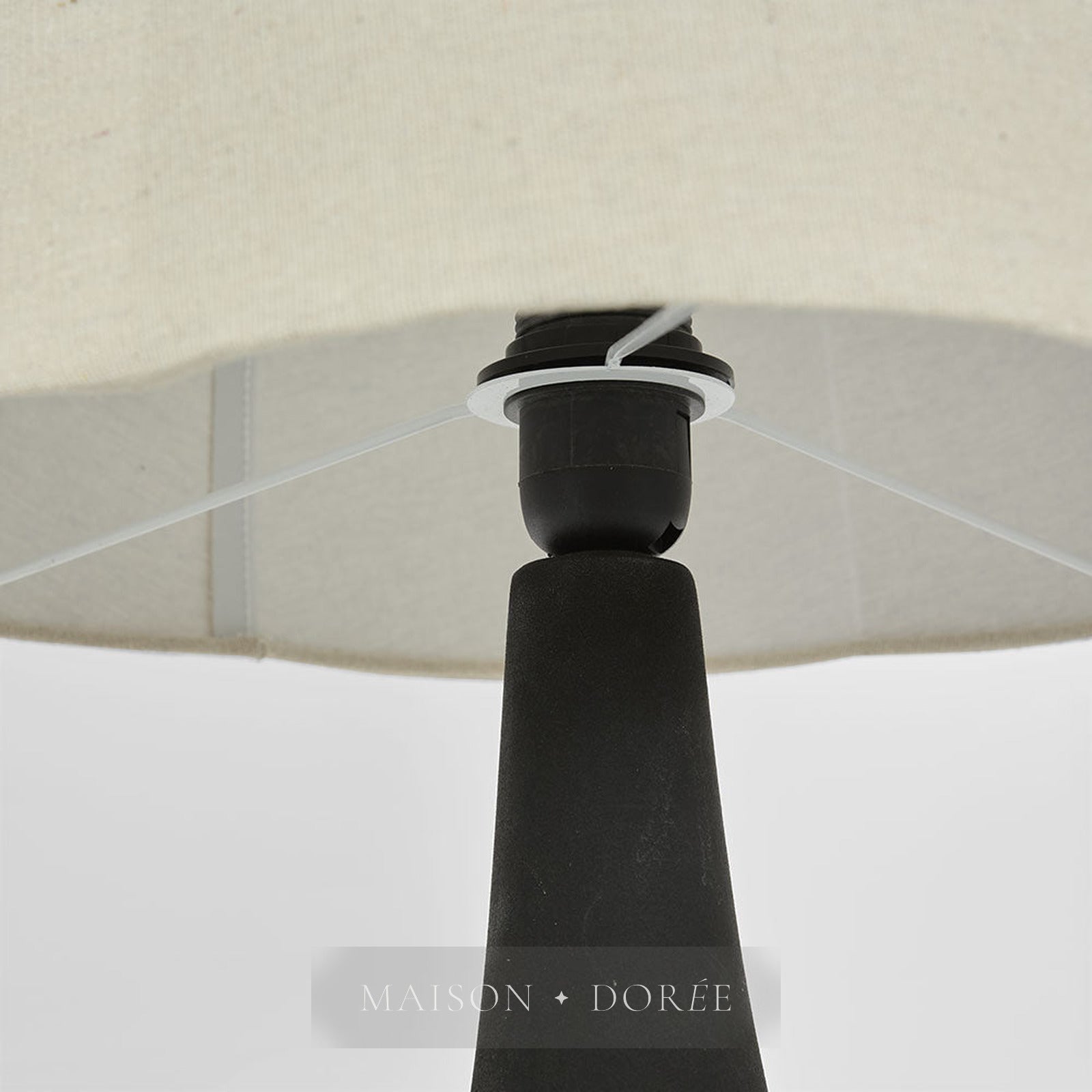 Soren Table Lamp & Linen Shade Black