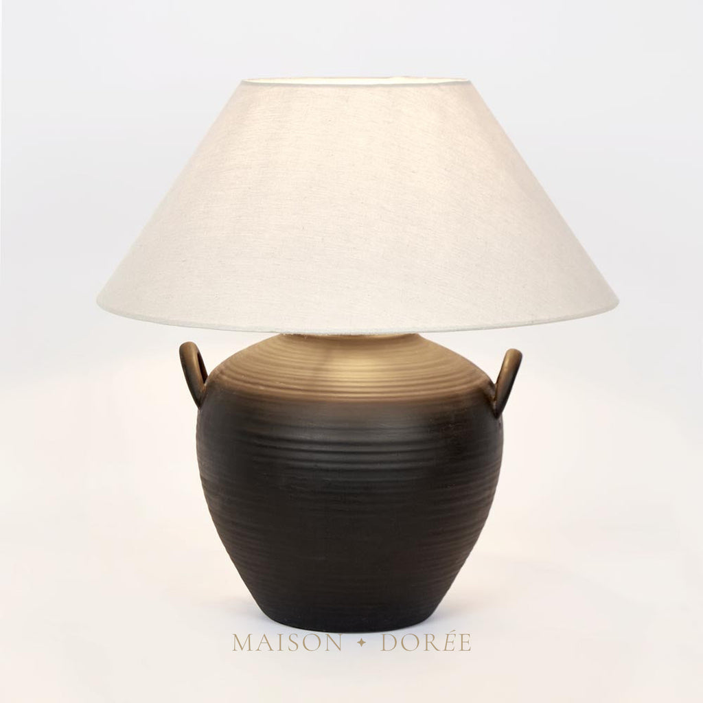 Camille Black Table Lamp & Shade