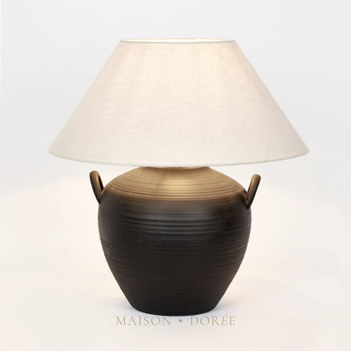 Camille Black Table Lamp & Shade