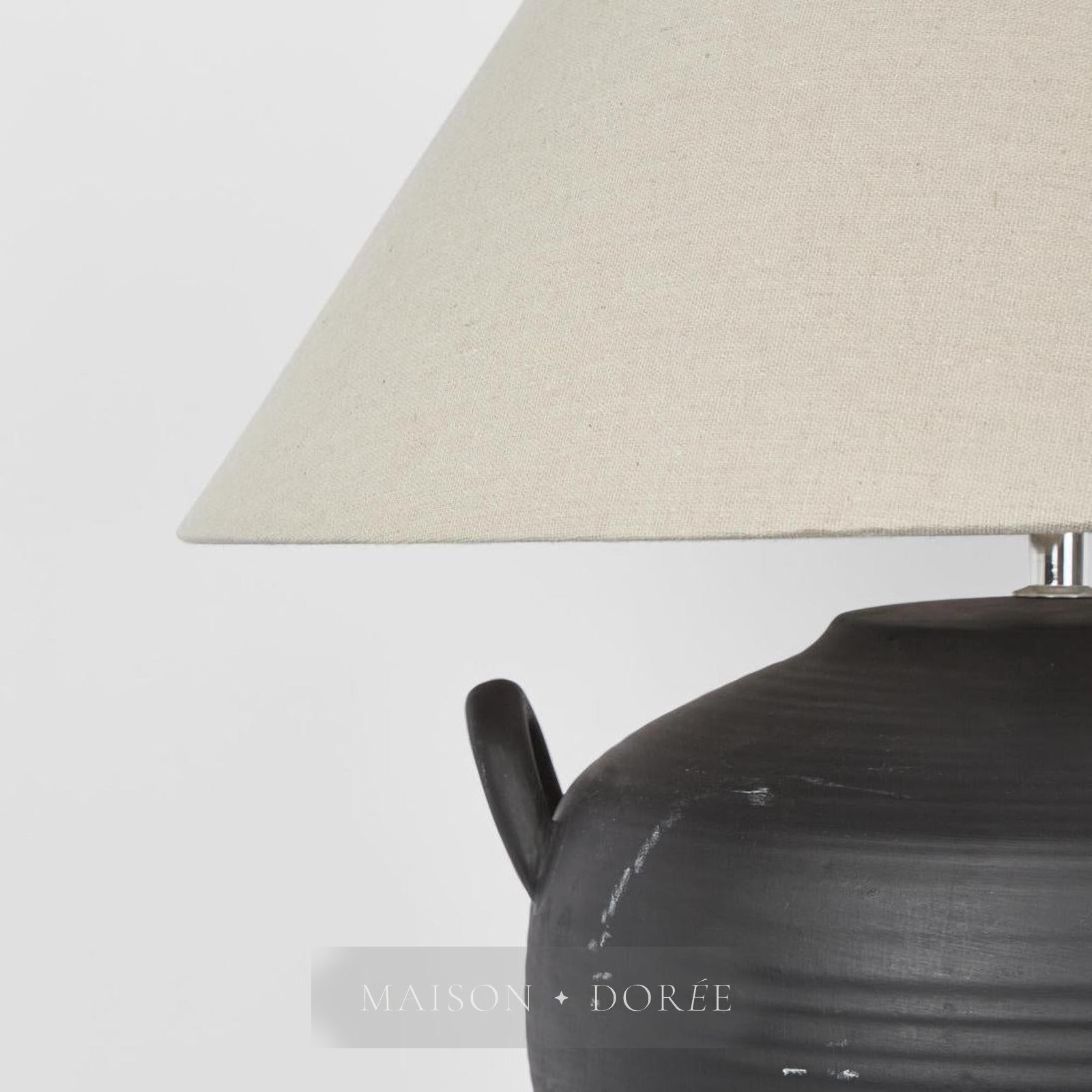 Camille Black Table Lamp & Shade