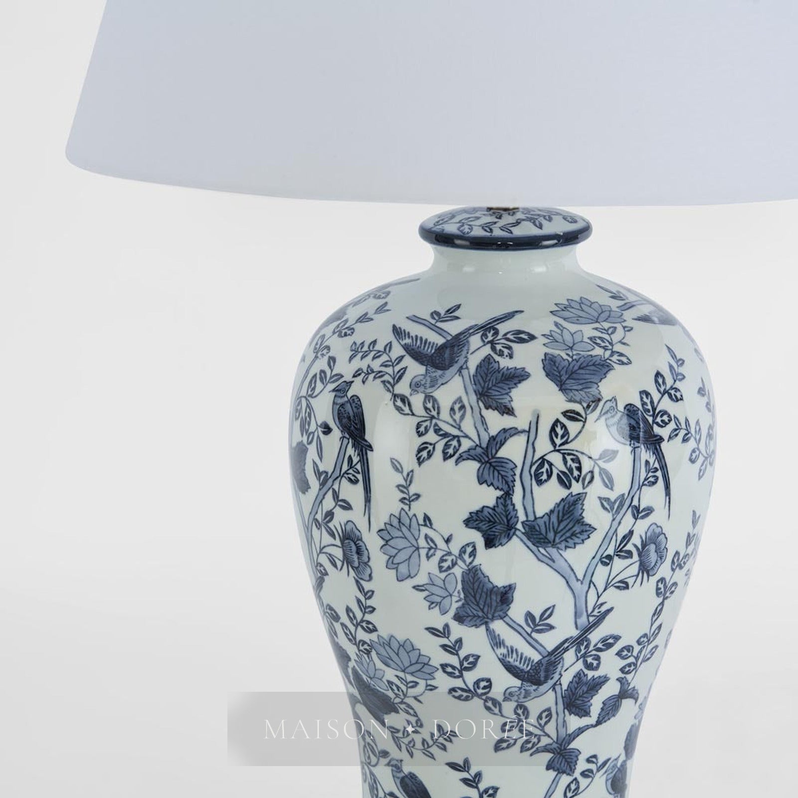 Ashleigh Ceramic Blue & White Table Lamp & Shade