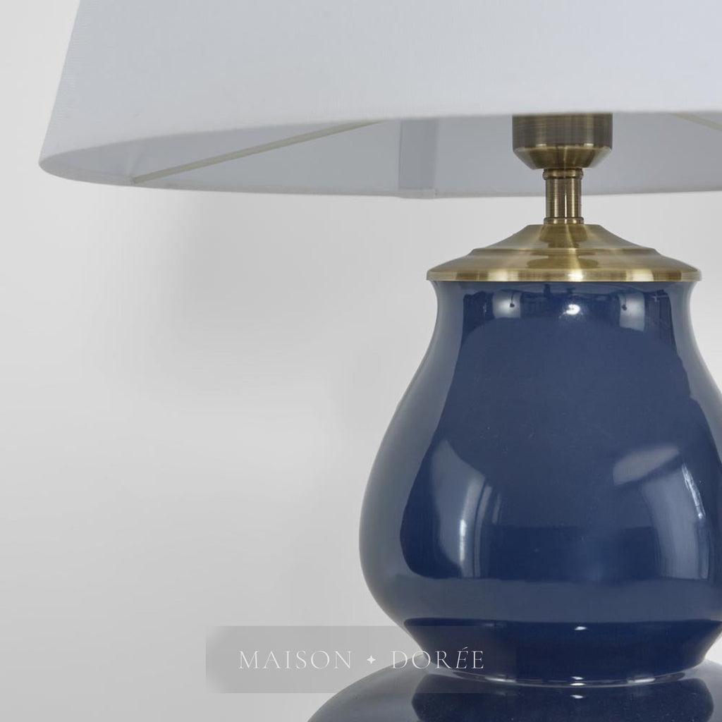 Matisse Ceramic Midnight Blue Table Lamp & Shade