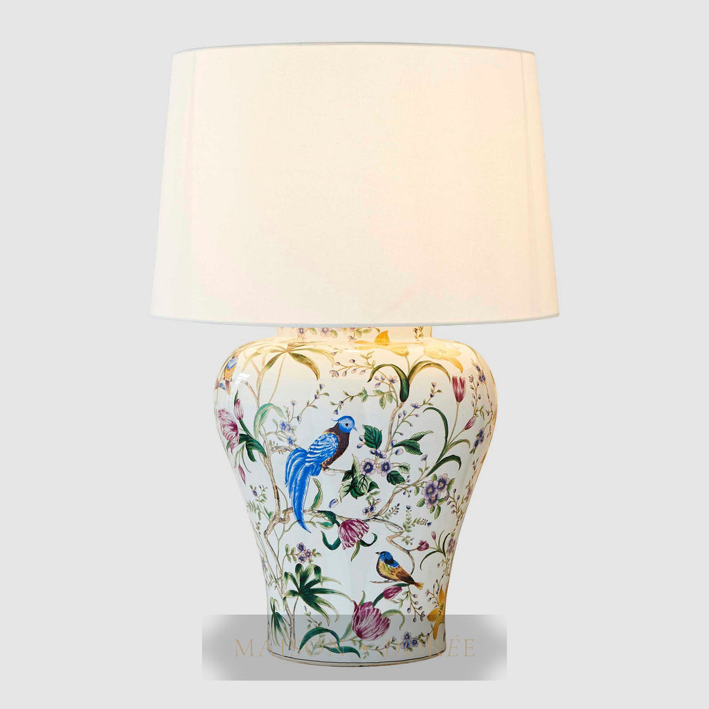 Raffles Bird Ceramic Table Lamp Base White- Base Only