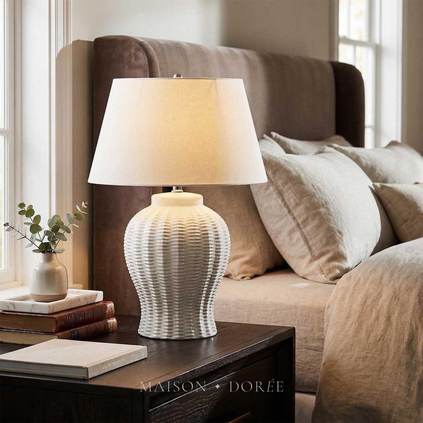Drawbridge Ceramic Table Lamp Base White- Base Only