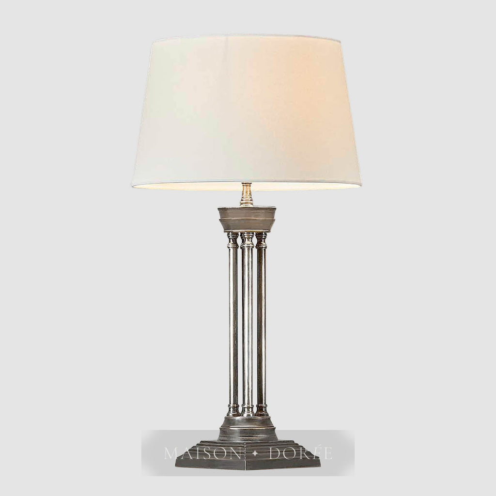 Hudson Table Lamp Base Antique Silver- Base Only