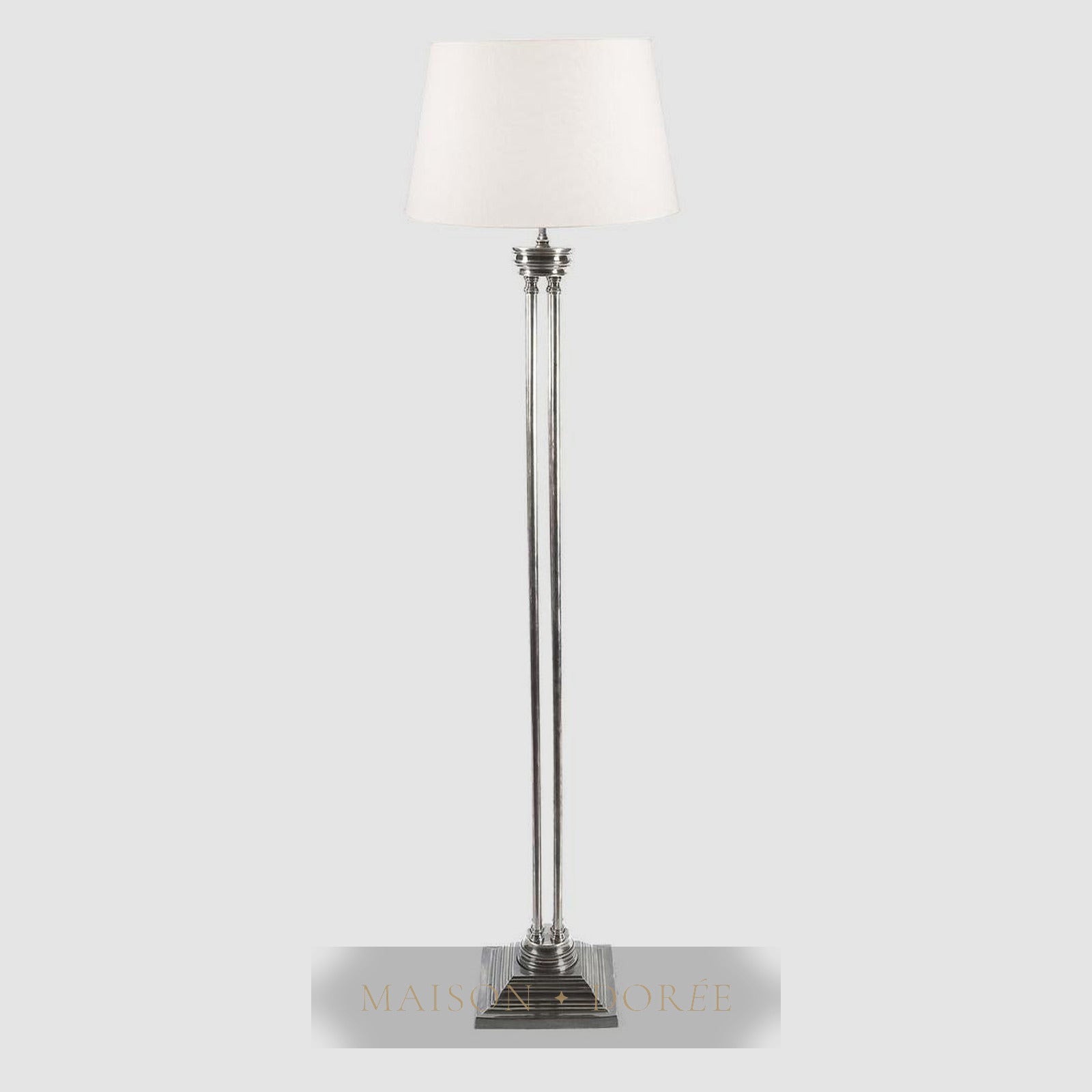 Hudson Floor Lamp Base Antique Silver- Base Only
