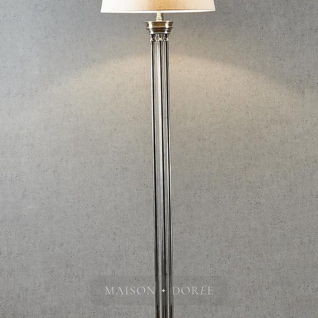 Hudson Floor Lamp Base Antique Silver- Base Only