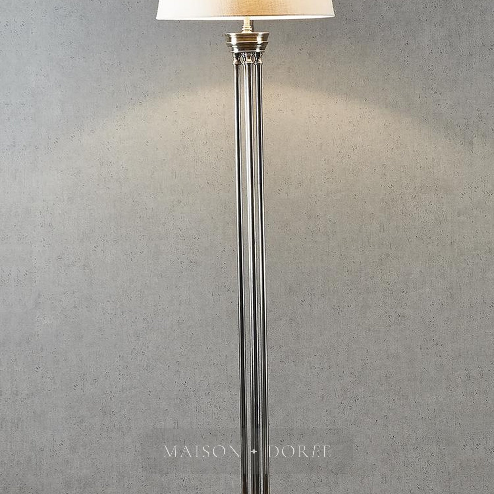 Hudson Floor Lamp Base Antique Silver- Base Only