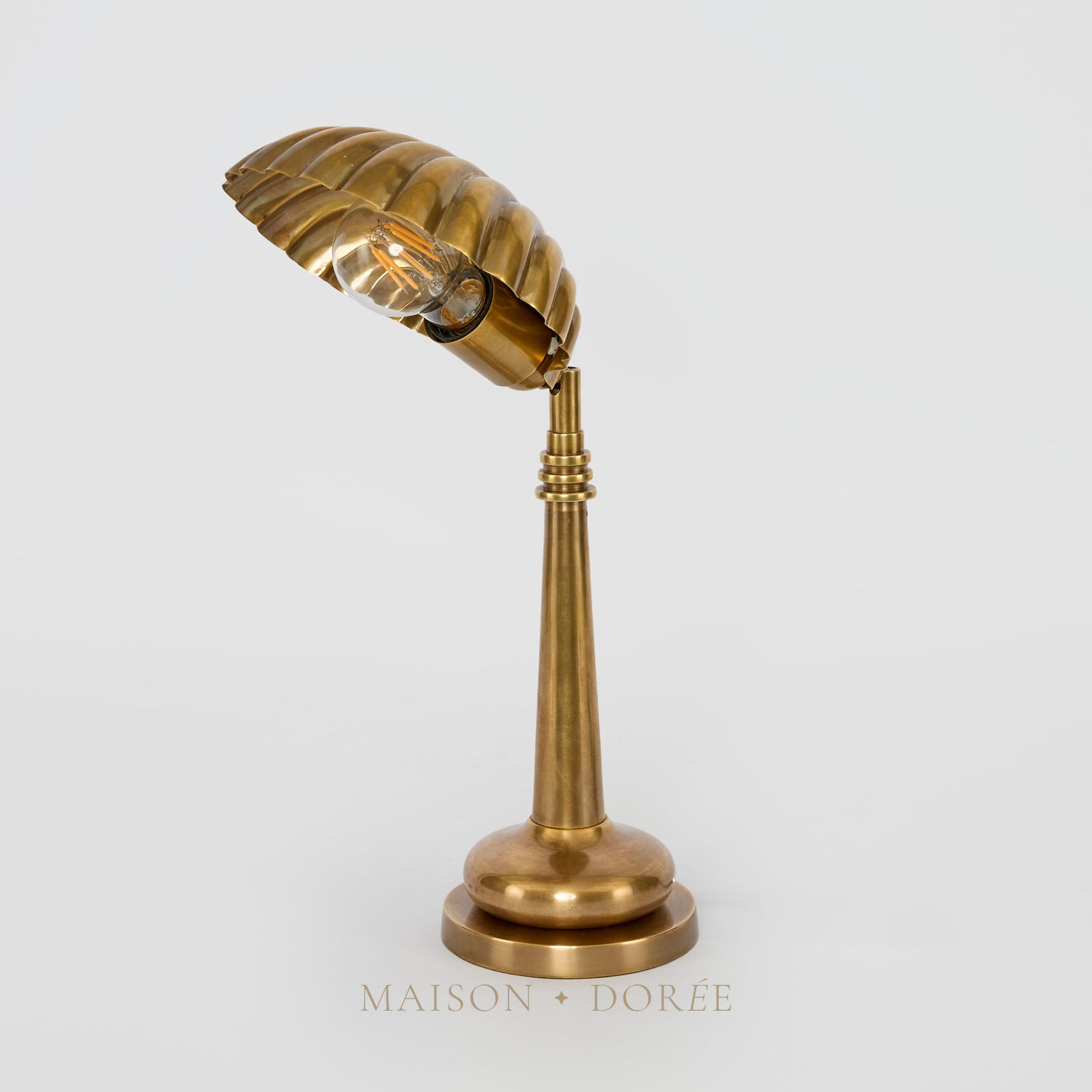 Shell Table Lamp Antique Brass