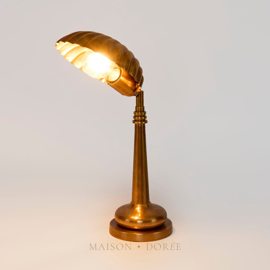 Shell Table Lamp Antique Brass
