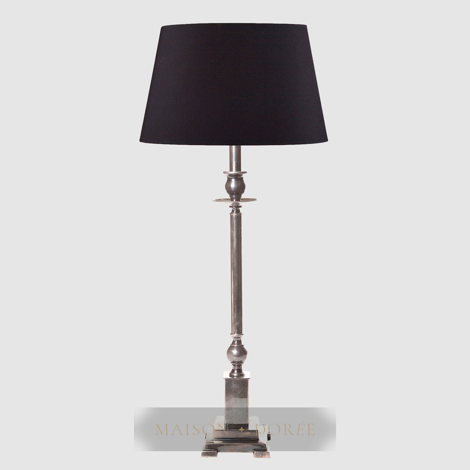 Canterbury Table Lamp Base Antique Silver- Base Only