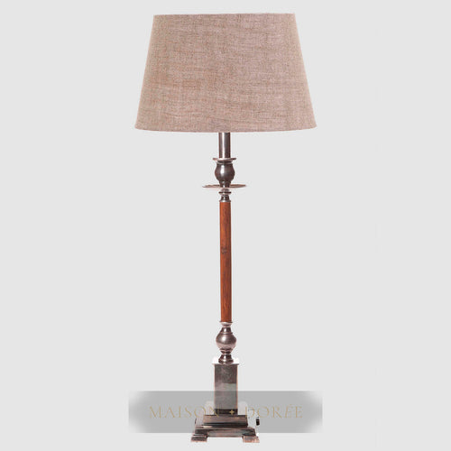 Canterbury Table Lamp Base Antique Silver Brown- Base Only