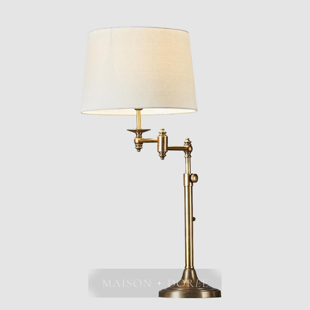 Macleay Swing Arm Table Lamp Base Antique Brass- Base Only