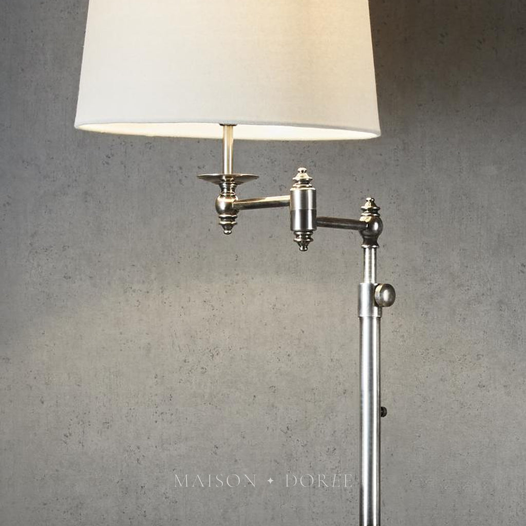 Macleay Swing Arm Table Lamp Base Antique Silver- Base Only