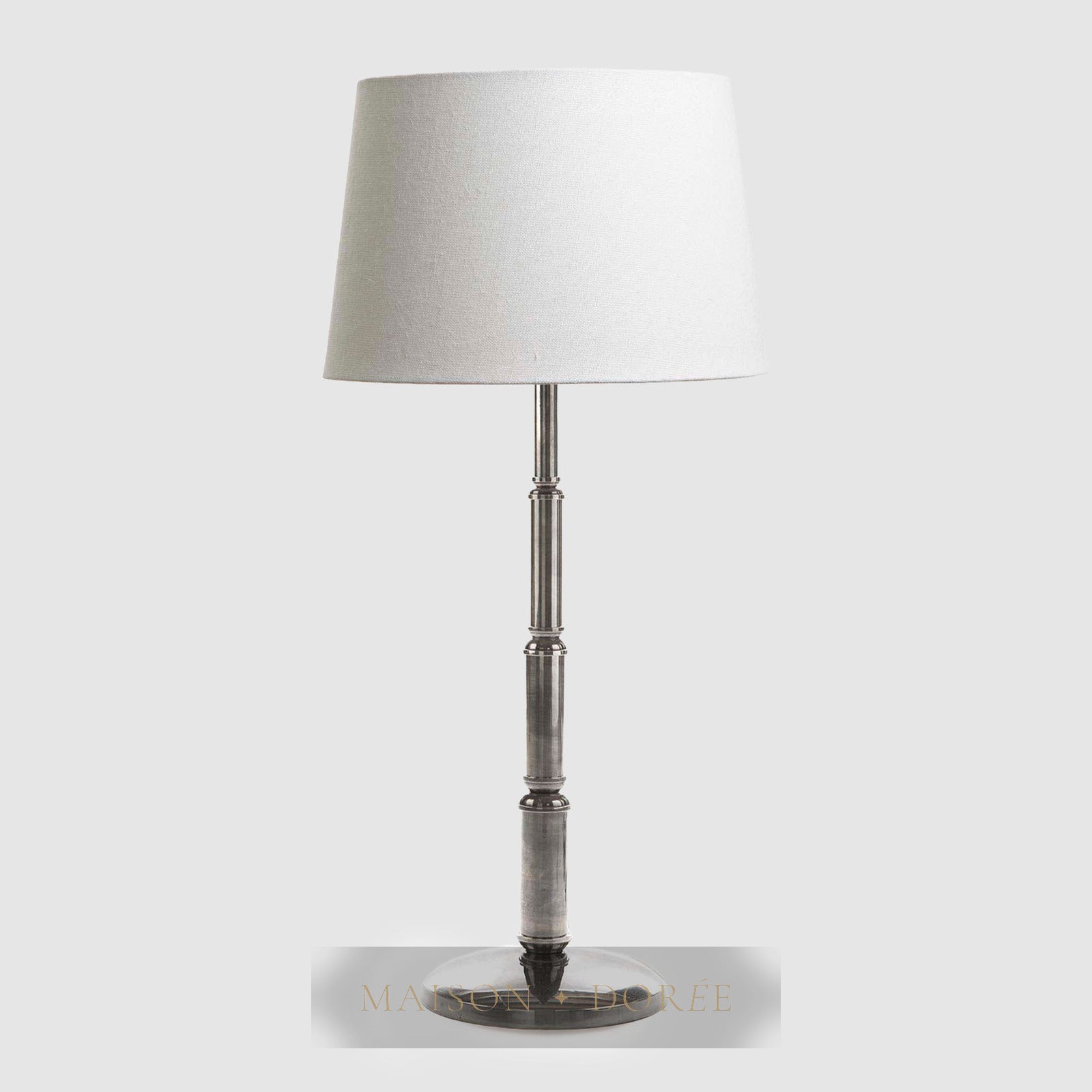Chapman Table Lamp Base Antique Silver- Base Only