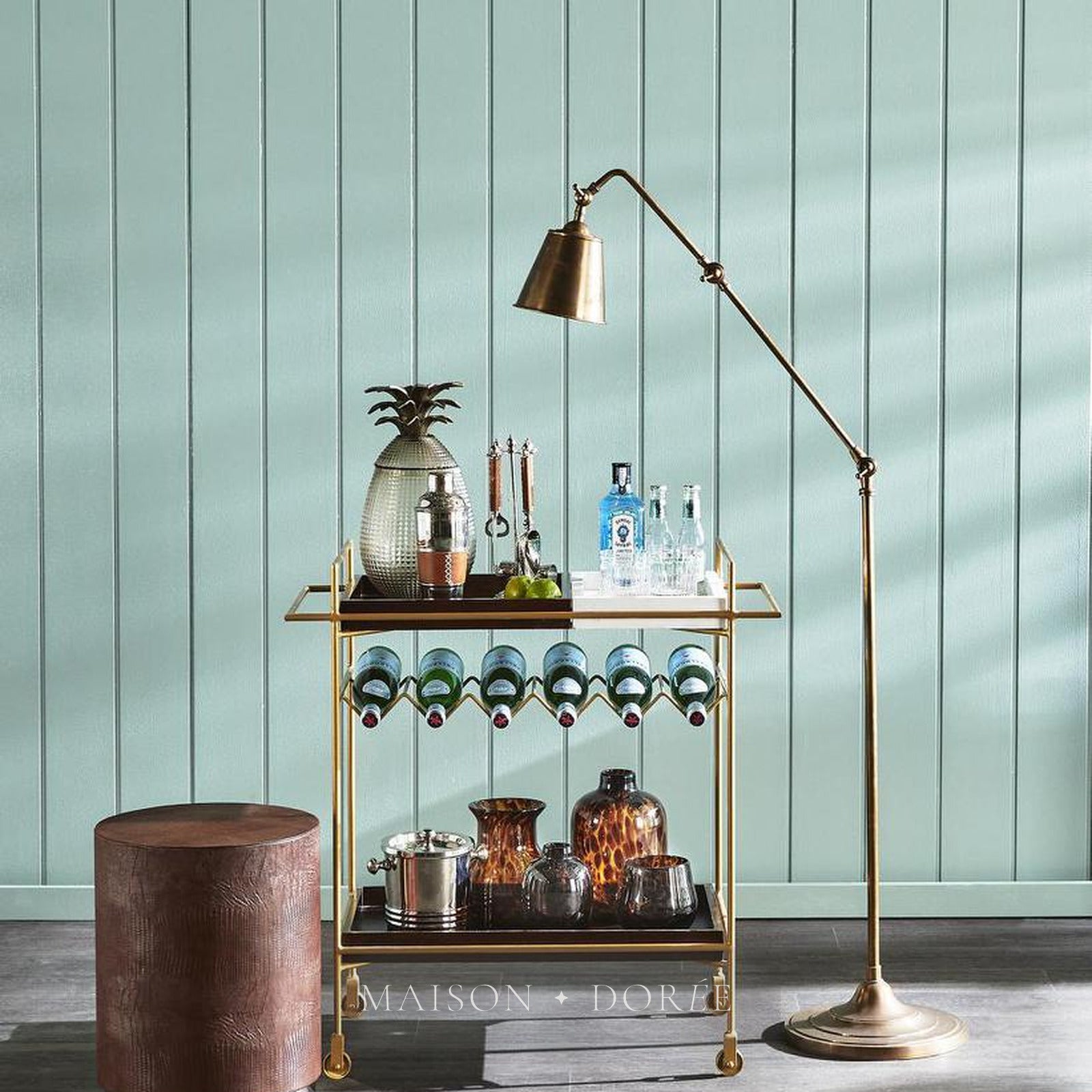 Newbury Floor Lamp Antique Brass