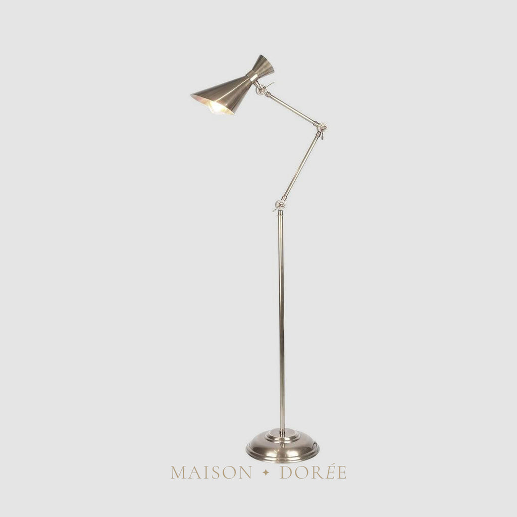 Grasshopper Floor Lamp Antique Silver