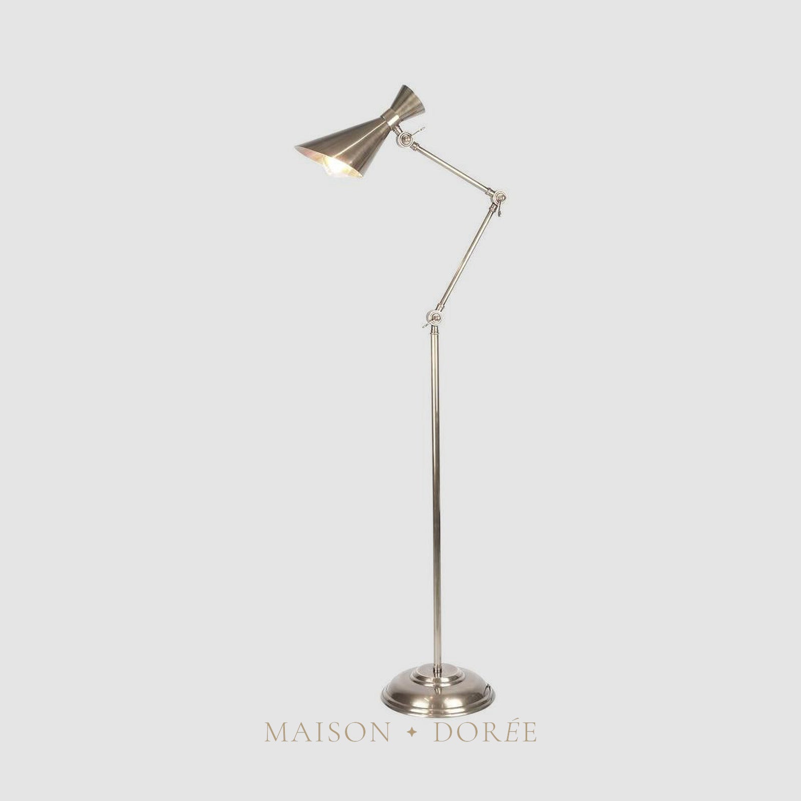 Grasshopper Floor Lamp Antique Silver