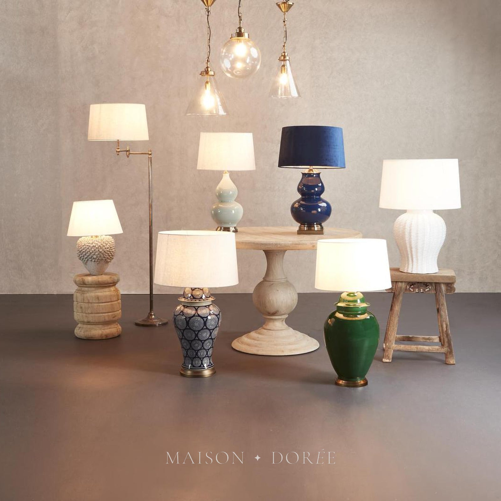 Macleay Floor Lamp Base Antique Brass- Base Only