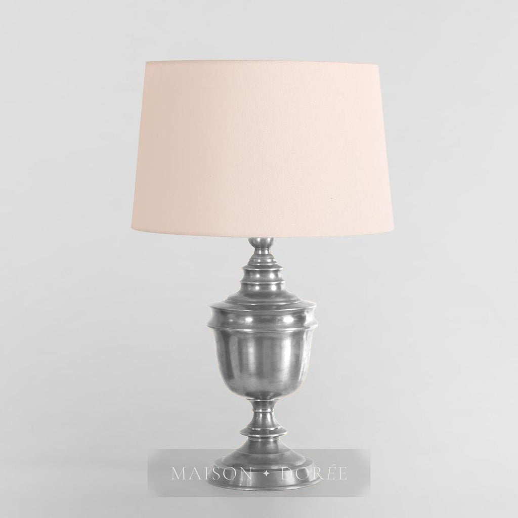 Sheffield Table Lamp Base Antique Silver- Base Only