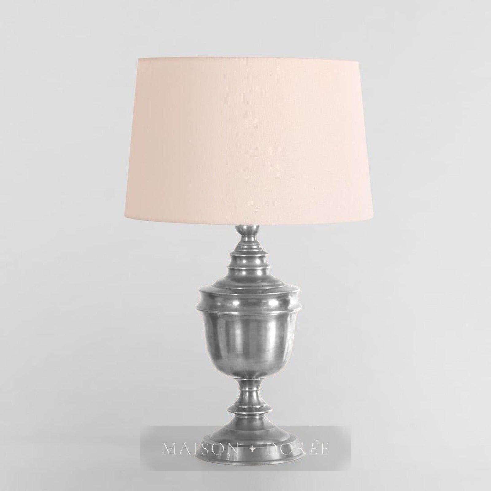 Sheffield Table Lamp Base Antique Silver- Base Only