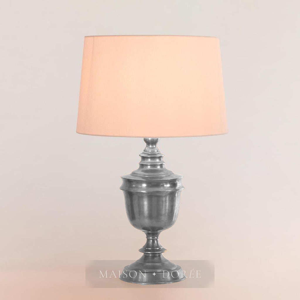 Sheffield Table Lamp Base Antique Silver- Base Only