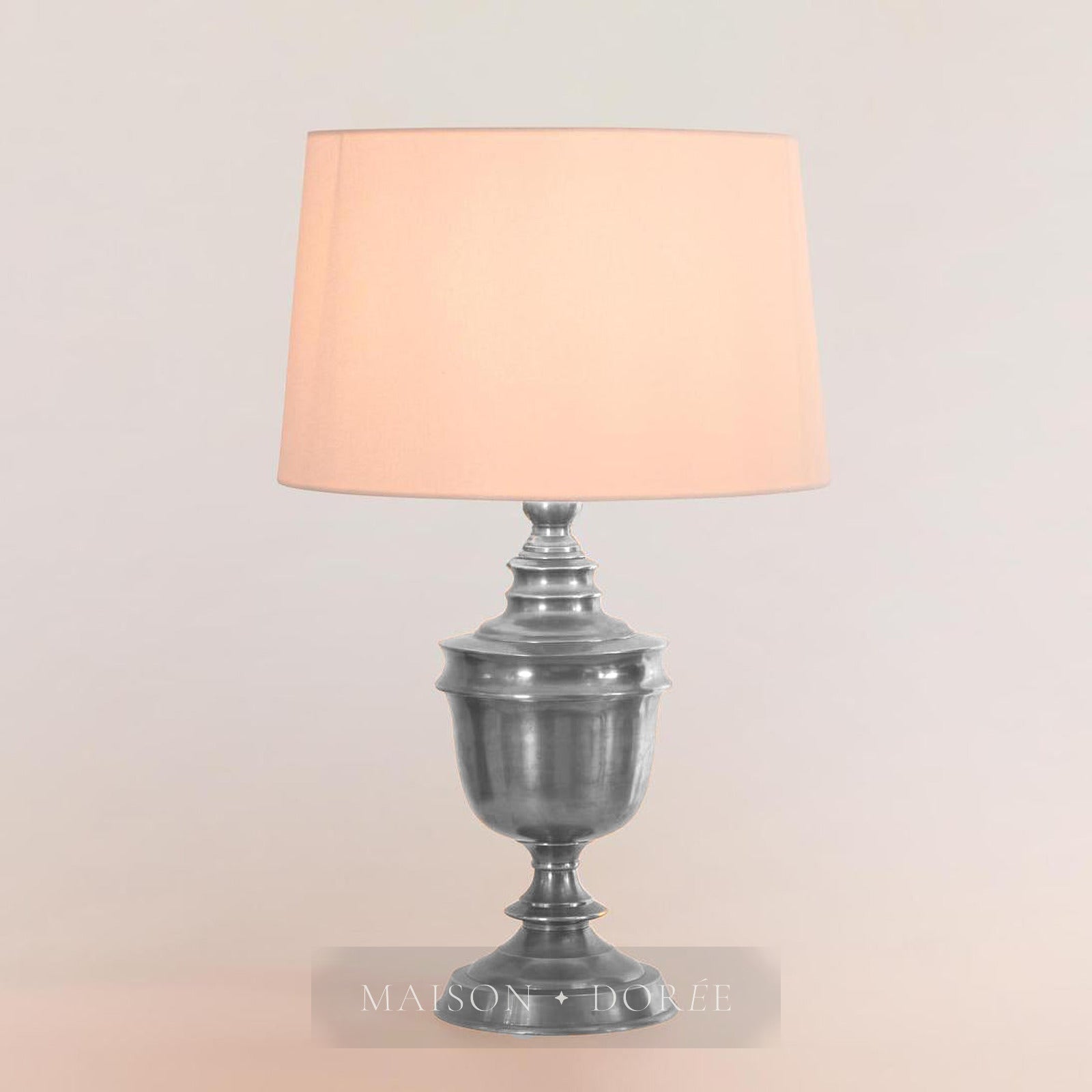 Sheffield Table Lamp Base Antique Silver- Base Only