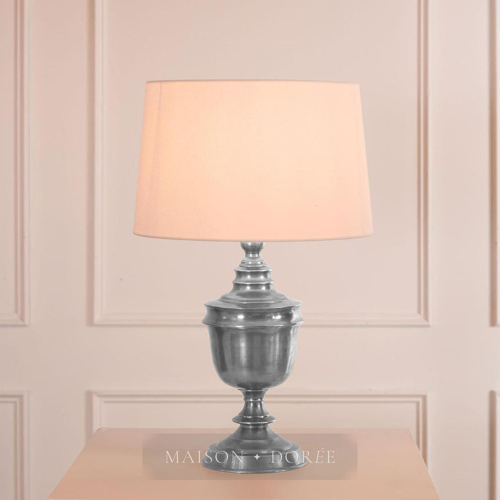 Sheffield Table Lamp Base Antique Silver- Base Only