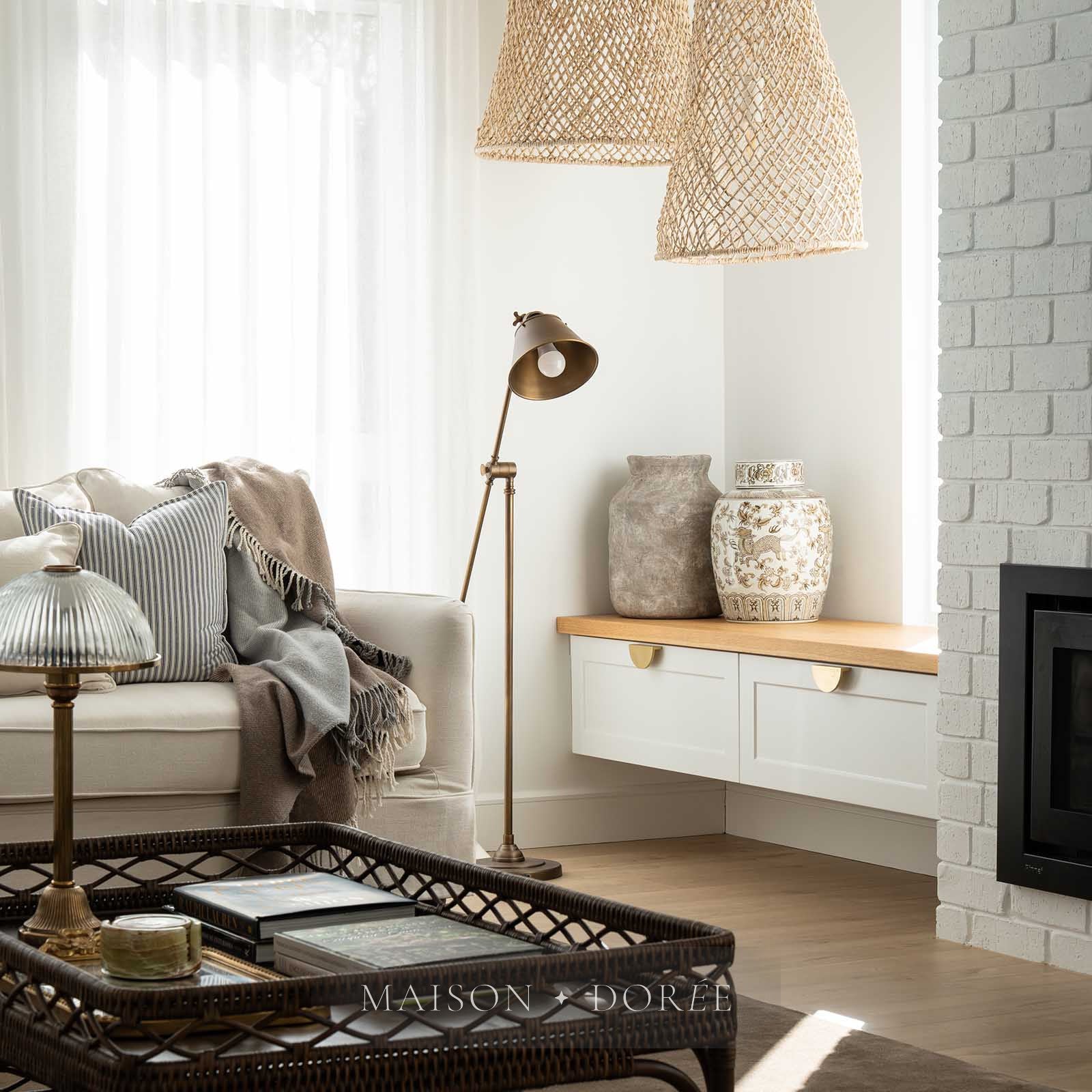 Winslow Floor Lamp Antique Brass