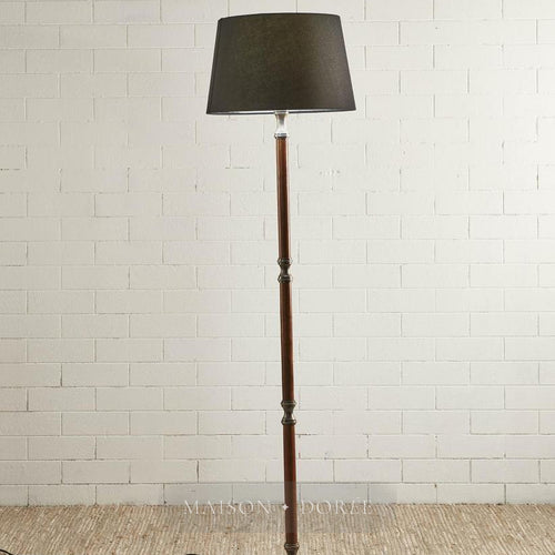 Brunswick Floor Lamp Base Silver with Timber- Base Only